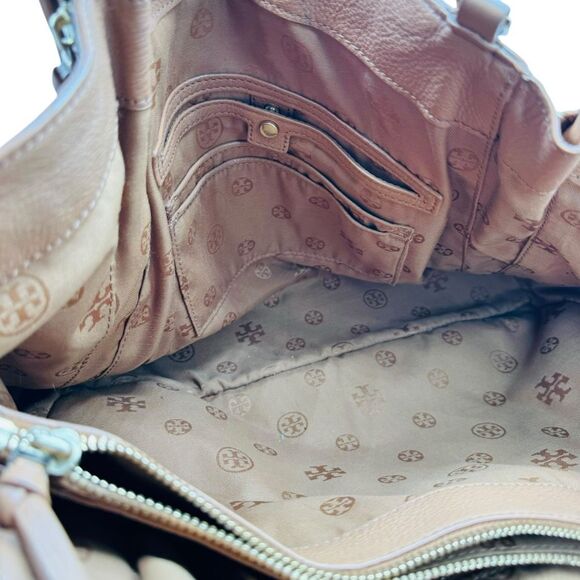 Tory Burch ivy tote bag brown leather large purse - Picture 9 of 10